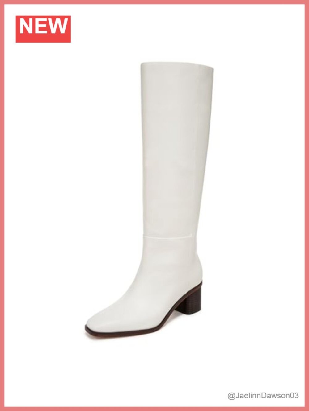 Knee High Block Heel Boot Leather Upper Lining